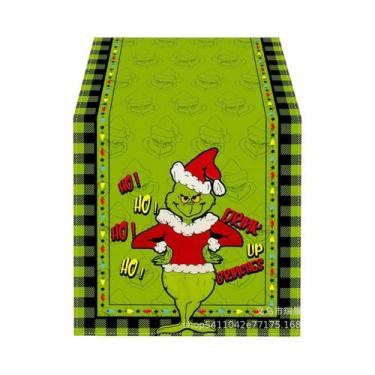 Imagem de Caminho De Mesa Verde De Linho Para O Natal, Decoração De Mesa Para O 