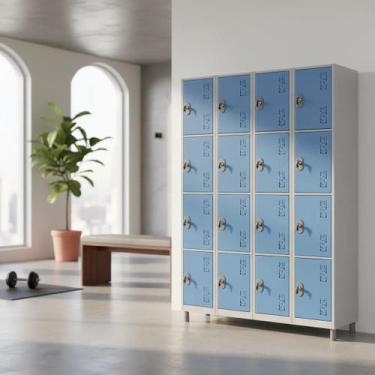 Imagem de Roupeiro de Aço 16 Portas Versatilidade para Academias Guarda Volumes 