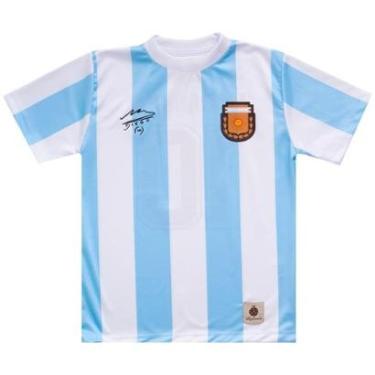 Imagem de Camisa Argentina Maradona Retrô 1986 Infantil Juvenil Unissex-Masculino