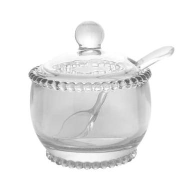 Imagem de Açucareiro Cristal com Colher Coração 9,5x12cm Lyor, Transparente