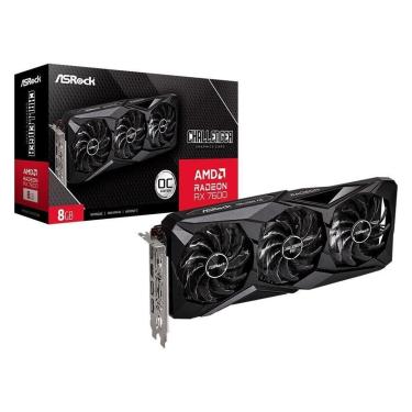 Imagem de Placa de Vídeo ASRock RX 7600 Challenger PRO OC AMD Radeon, 8GB, GDDR6 Triple Fan - 90-...