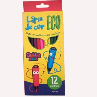 Imagem de Lapis de cor 12 cores sextavado eco gattekids