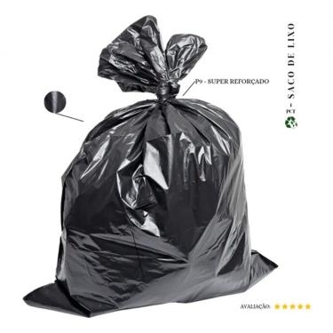 Imagem de Saco de Lixo P9 200L Plástico Super Reforçado para Cozinha Preto com 50 Unidades Higipack