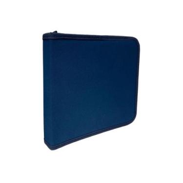 Imagem de Estojo De Tecido Dac Azul Para 72 Canetas Escolar Com Zíper