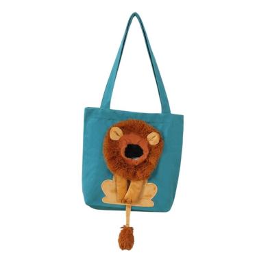 Imagem de Bolsa de Transporte para Pets Ideal Importados BSL3905 Estampa Leão Azul Náilon 34cm