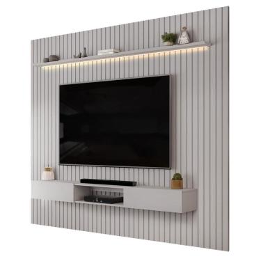 Imagem de Painel Trento Para TV com Bancada 275 Ripado Bali Bali com Led-Dj Móveis