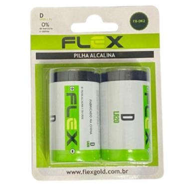 Imagem de Pilha Alcalina D Cartela Com 2 Unidades Flex F108