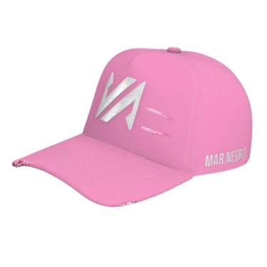 Imagem de Boné Pesca Pescador Mar Negro Fishing Proteção UV50+ Aba Curva, Rosa, 