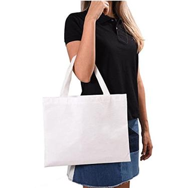 Imagem de 10 Sacolas Ecológicas - Algodão Cru (Ecobag) - 35x35cm - Alça Translaçado 50 cm