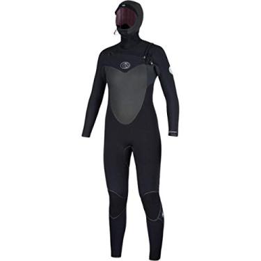 Imagem de Rip Curl Roupa de mergulho feminina com capuz Flash Bomb 5/4, preto, 12
