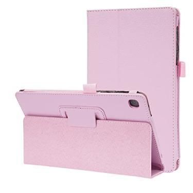 Imagem de Tablet protetor PC Capa Texture Leather Tablet Case para Samsung Galaxy Tab A7 Lite 8.7 T220 / T225 2021 Capa traseira à prova de choque do protetor de fólio flexível com suporte (Color : Pink)