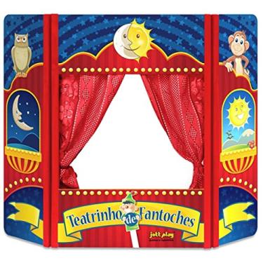 Imagem de JOTTPLAY Teatro de Fantoches Vermelho Madeira Barreira temporária