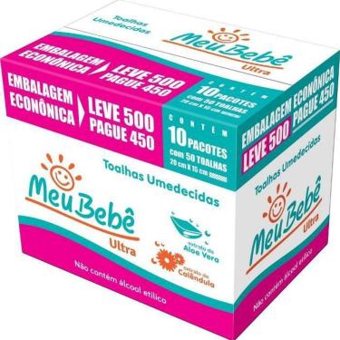 Imagem de Caixa Toalha Umedecida Meu Bebê Ultra 10 Pacotes 500 Toalhas