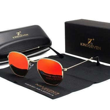Imagem de Óculos de Sol Masculino Clássico Hexágono Kingseven Proteção Polarizados UV400 Espelho