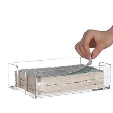 Imagem de Porta guardanapos para mesa | Porta-guardanapos transparentes para uso doméstico, decoração de bancada - Bandeja porta-guardanapos plana,