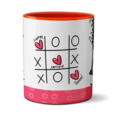Imagem de Caneca Flork Namorados Fofos No Balanço O Amor Sempre Vence (Vermelha)