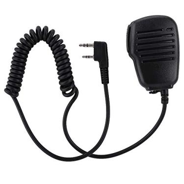 Imagem de Serounder Microfone de alto-falante à prova d'água para Baofeng UV-5R BF-888S, mini microfone de ombro PTT de 2 pinos para Kenwood/para TYT/para PUXING/para QUSHENGAN/para Walkie Talkie