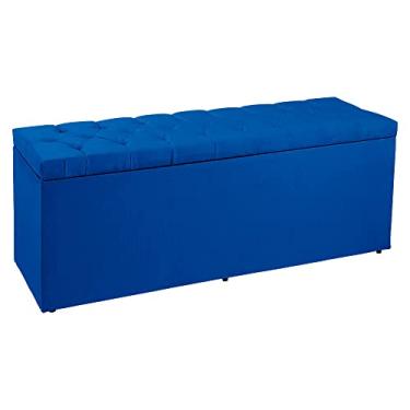 Imagem de Calçadeira Recamier Baú King 1,95m Madrid Suede Azul - Pallazio