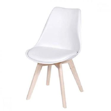 Imagem de Cadeira Polipropileno Base Em Madeira Modesti 1108 OR Design Branco