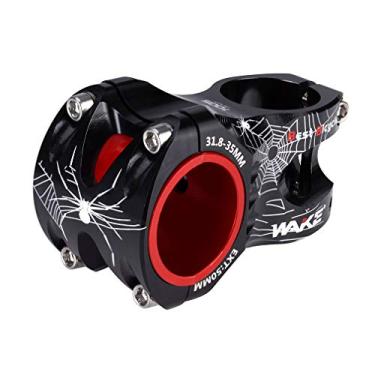 Imagem de Haste MTB 31,8 35 haste 50 mm 0 graus de vigília Mountain Bike haste de guidão curto para a maioria das bicicletas, bicicleta de estrada, MTN, BMX, equipamentos fixos, ciclismo (liga de alumínio, preto)