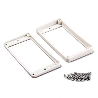 Imagem de Dovewill 1 conjunto de 2 peças de anel de montagem de captador de plástico branco para guitarra LP SG com parafusos, peças de guitarra, acessório de instrumento musical