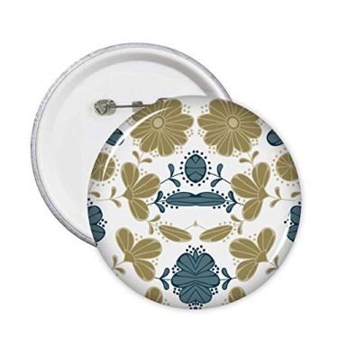 Imagem de Decorativo clássico floral padrão dourado pinos crachá botão emblema decoração acessório 5 peças