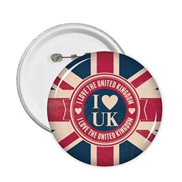 Imagem de Broche I Love The United Kingdom Union Jack Reino Unido Bandeira Broche Emblema Acessório Decoração 5 peças
