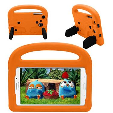 Imagem de Capa para Samsung Galaxy Tab E Lite 7.0 T110 T113 para crianças, capa leve à prova de choque à prova de crianças com suporte de alça para Samsung Galaxy Tab E Lite 7.0 T110 T113 (laranja)