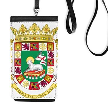 Imagem de Carteira de telefone com emblema nacional de Porto Rico com bolso preto