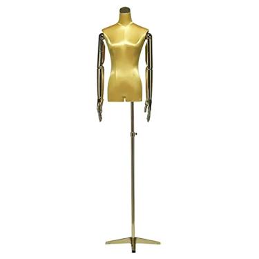 Imagem de Female Mannequin Torso Torso de manequim de busto feminino em forma de vestido, bustos de forma de vestido de meio comprimento com braços, modelo manequim para exibição realista de roupas (Color : Ye