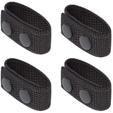 Imagem de Segurador de cinto tático de segurança com botões duplos para cinto de 5 a 5 cm de largura acessórios de equipamento militar policial (cinto 19 cm (C) x 2,5 cm (L), conjunto de 4, preto)