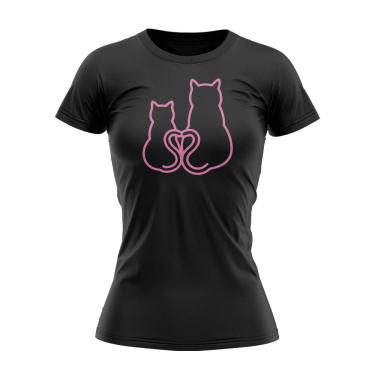 Imagem de Camisa Dry Fit Uppercut Two Cats Feminino, Preta e rosa, M