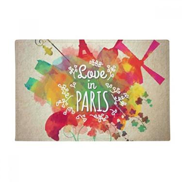 Imagem de DIYthinker Tapete de porta de banheiro colorido Mark City França Torre Eiffel Tapete antiderrapante