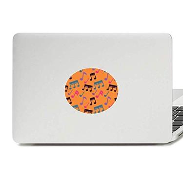 Imagem de Adesivo de notebook colorido com emblema de vinil laranja e notas musicais