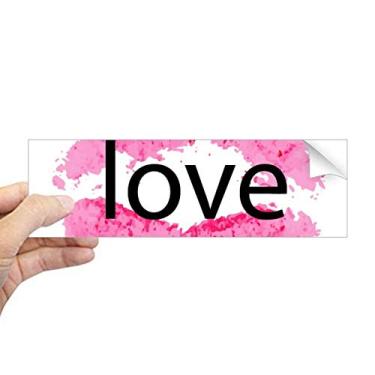 Imagem de DIYthinker Adesivo retangular de para-choque para notebook e janela do Dia dos Namorados Kiss rosa