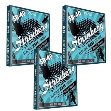 Imagem de Kit 3 Encordoamento Strinberg Para Contra Baixo SB40 - 4 Cordas