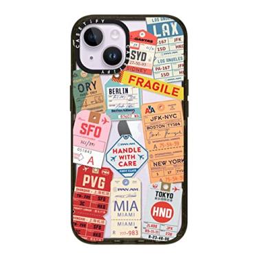 Imagem de CASETiFY Capa Impact para iPhone 14 [4X testada contra quedas de grau militar/proteção contra quedas de 2,5 metros] - AirTags - Preto brilhante