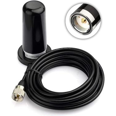 Imagem de Antena UHF VHF de banda dupla, montagem NMO, antena de rádio móvel, base magnética, antena de baixo perfil, PL259, conector macho para carro, caminhão, rádio bidirecional 144 MHz 430 MHz