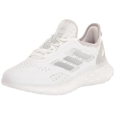 Imagem de adidas Tênis de corrida feminino Web Boost, Branco/Prata Metálico/Zero Metálico, 38