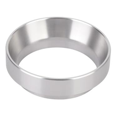 Imagem de Funil de dosagem de café expresso, funil de dosagem de 58 mm para portaffiter Funil de dosagem de café expresso magnético Liga de alumínio prateada de 58 mm Anéis magnéticos