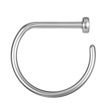 Imagem de LOMISS PIERCING ARGOLA D-RING TITÂNIO PVD 0,8X6/7/8/10 (Prata, 0.8X10)