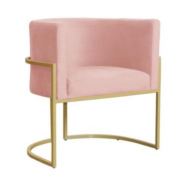 Imagem de Poltrona Luana para Escritório Veludo Cores - DS Estofados, Rosa