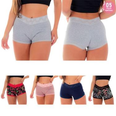 Imagem de Kit 5 Calcinhas Short Copacabana Algodão Penteado - Click Mais Bonita,