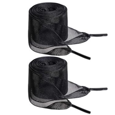 Imagem de Marrywindix 2 pares de cadarços planos de fio de neve de 119 cm, cadarços largos modernos para tênis, sapatos de skate, botas esportivas, Preto, 47 inches