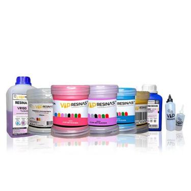 Imagem de Kit Pigmentos Metalizados Cor Eternização + Resina VR100 1kg - Vip Res