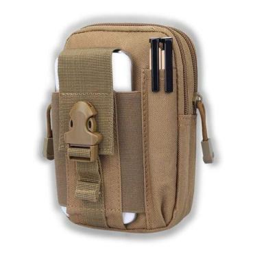 Imagem de Bolsa Pochete Lateral Tática Colo Cintura Com Presilha Tira - GN, Caqu