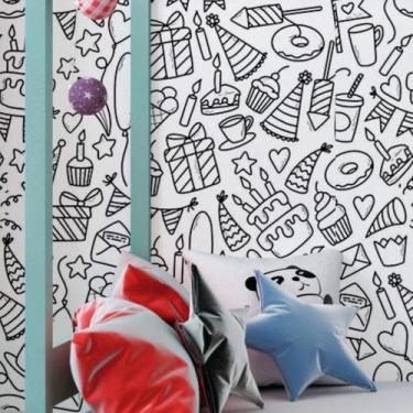 Imagem de Papel de Parede Adesivo Festa de Aniversário N018052 - Adesivo BR