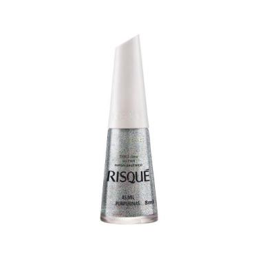 Imagem de Esmalte Risqué As Mil Purpurinas Prata Glitter - Hipoalergênico 8ml, P