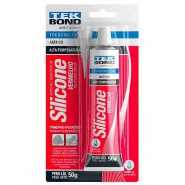 Imagem de Silicone Tekbond Alta Temperatura 50G. Vermelho