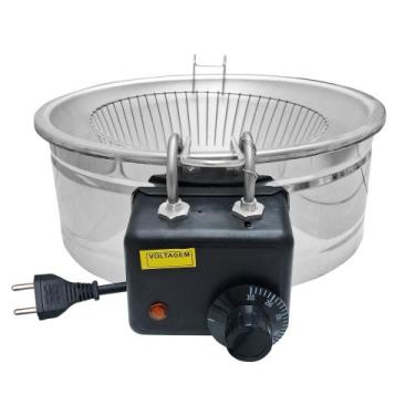 Imagem de Fritadeira Elétrica Com Óleo 5 Litros Inox Tacho 110v/220v com Desliga
